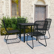 Set da Pranzo da Giardino 5 pz in Polyrattan e Vetro cod mxl 37730