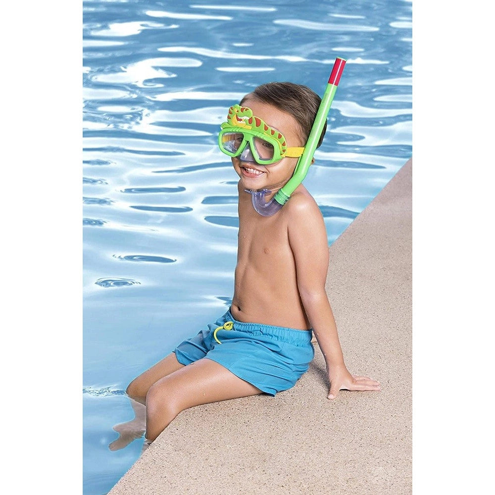 Trade Shop - Maschera Da Snorkeling Con Boccaglio Per Bambini Con Animaletti 3-6+ Anni 24059 -