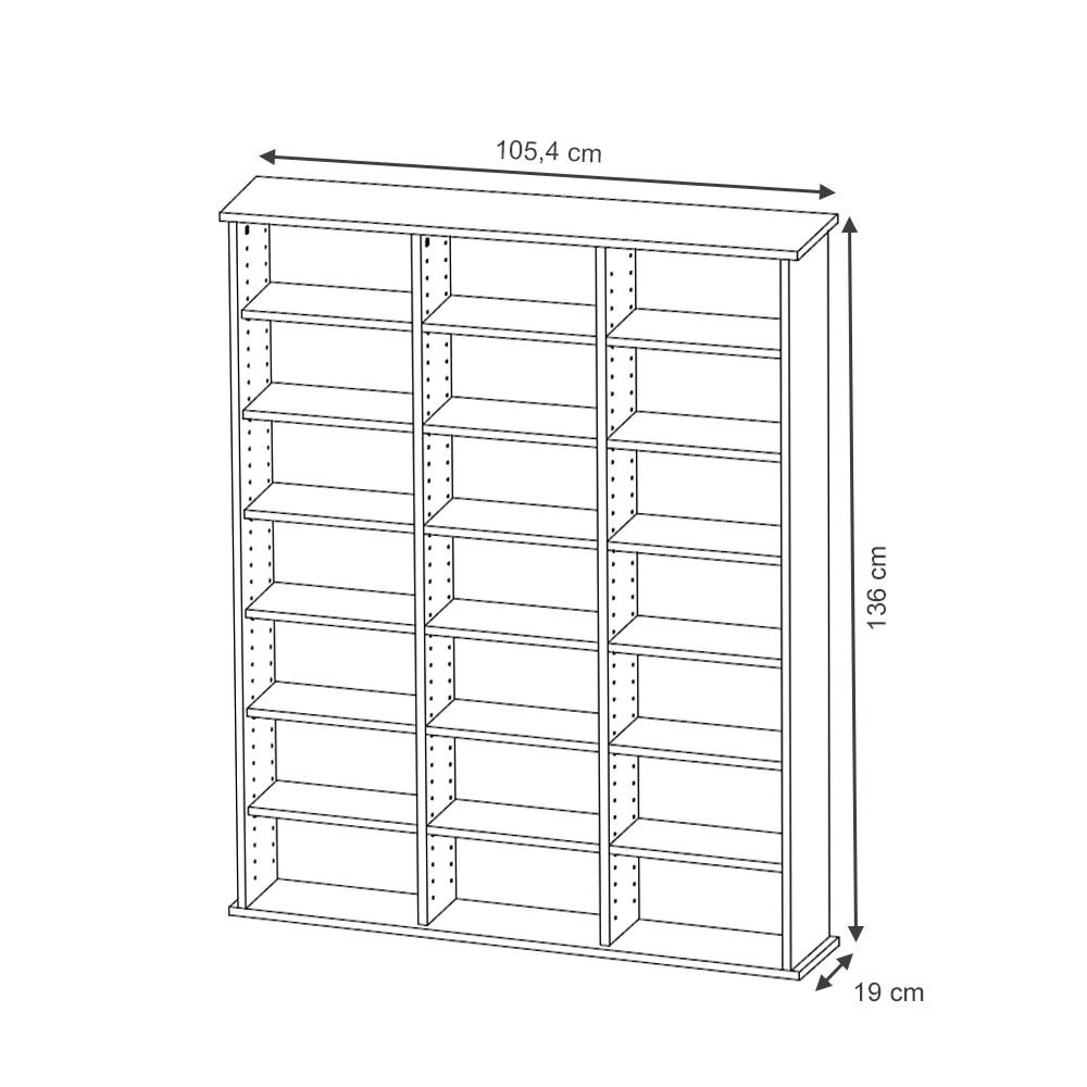 Vicco Scaffale porta cd Bianco 105.4 x 136 cm