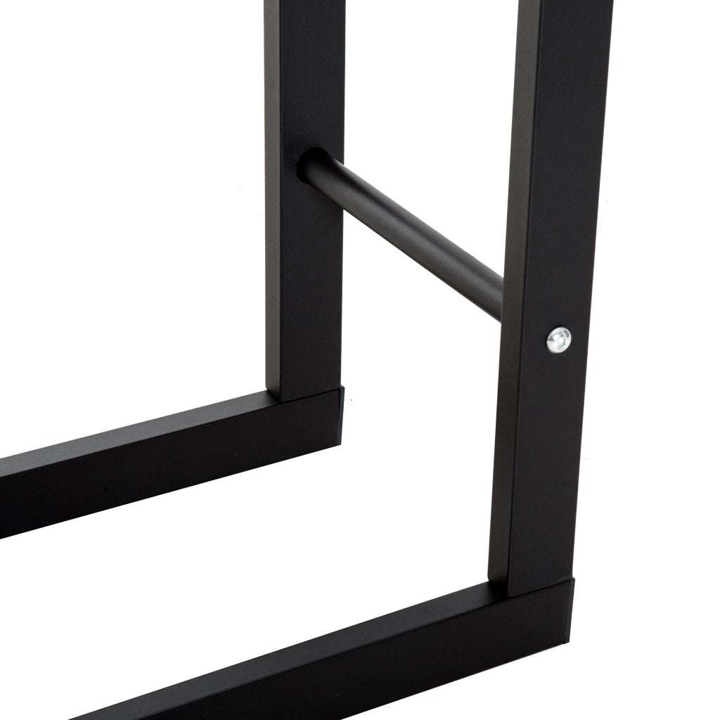 Portalegna Legnaia in Ferro 60x25x100 cm da Interno Max 100Kg  Nero