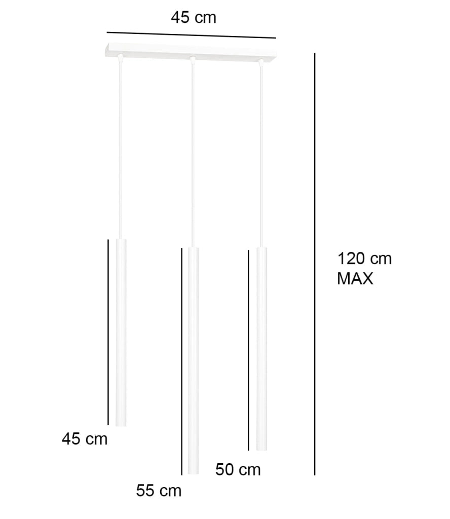 Emibig Selter 3 lampadario bianco 3xG9 45cm H120cm