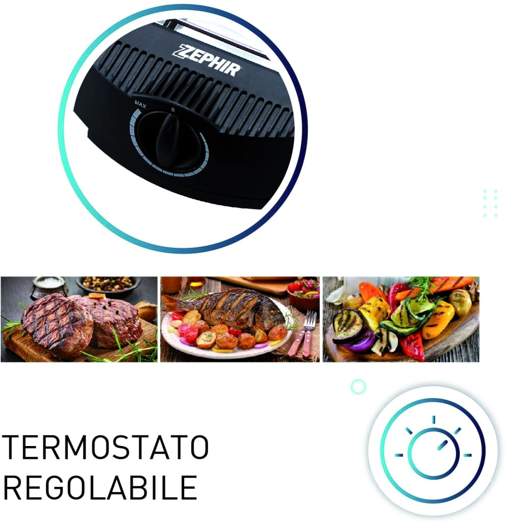 Zephir BARBECUE ELETTRICO DA TAVOLO ZHC703 2000 W