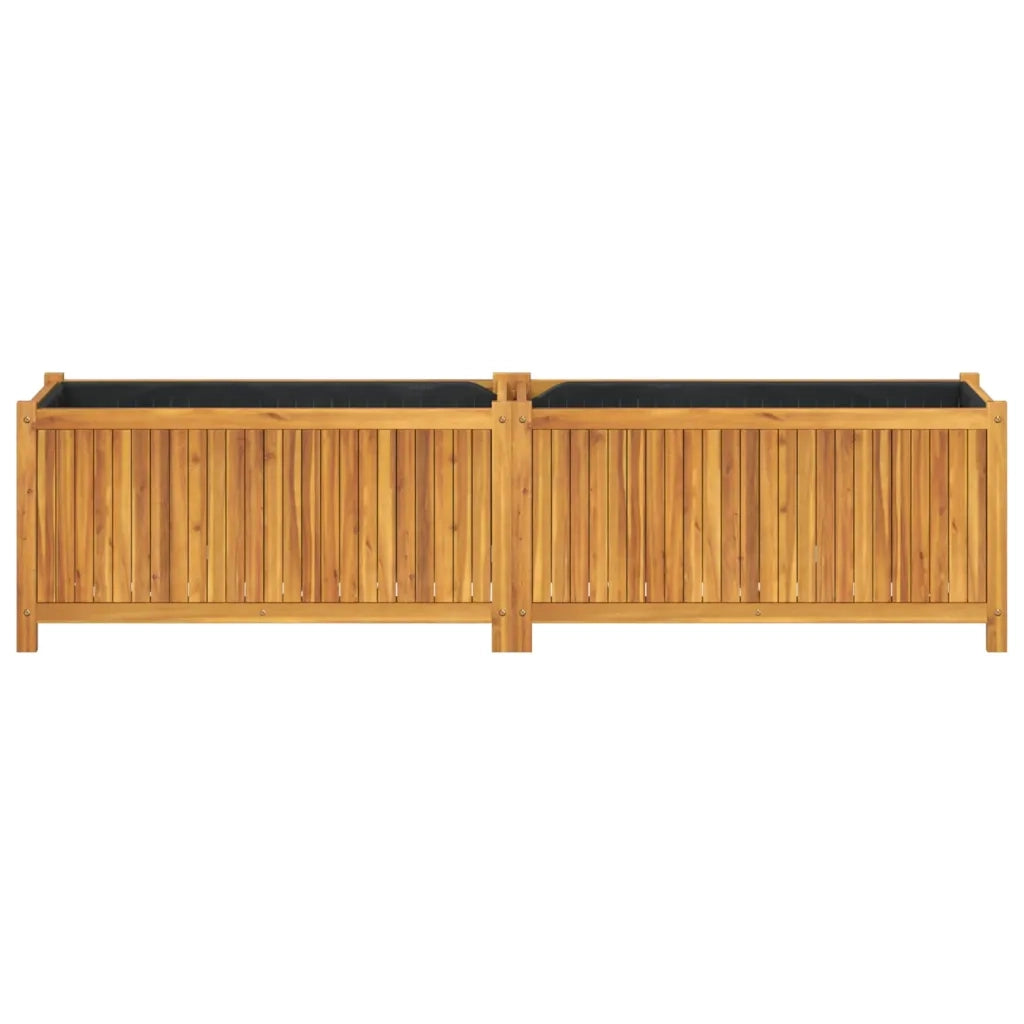 Fioriera Giardino con Rivestimento 199x38,5x50 Massello Acacia 366443
