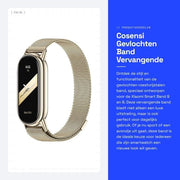 Cintura in Fibra Tessuta - Cintura di Sostituzione in Acciaio Inossidabile - Resistente alle Sollecitazioni - Colorazione Leggermente Gialla - Magnetico - Adatto per Smart Band Xiaomi 9/8 - Codice Colore Li...
