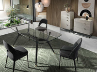 Cassettiera legno grigio e acciaio nero