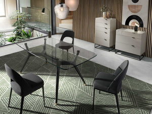 Cassettiera legno grigio e acciaio nero