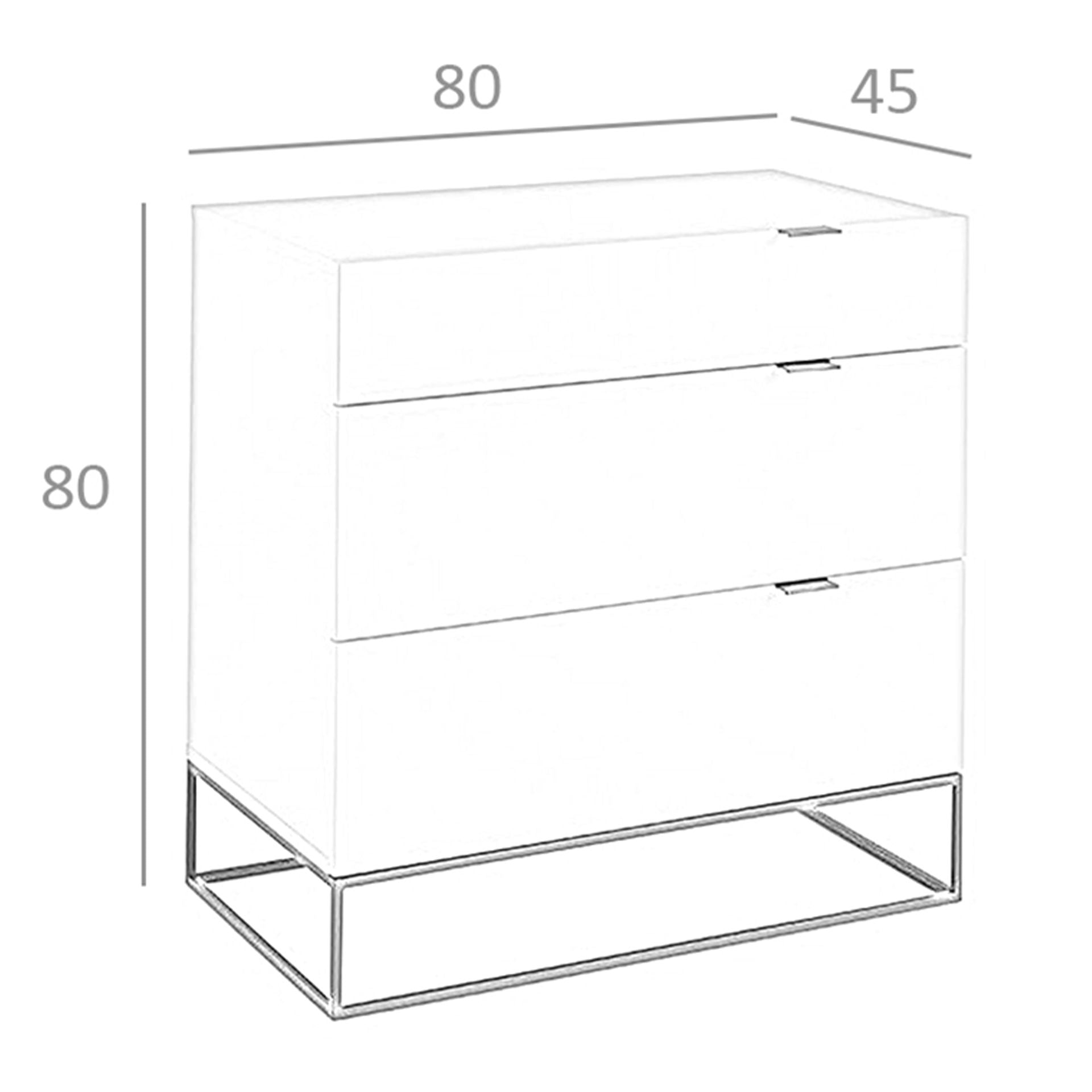 Cassettiera legno grigio e acciaio nero