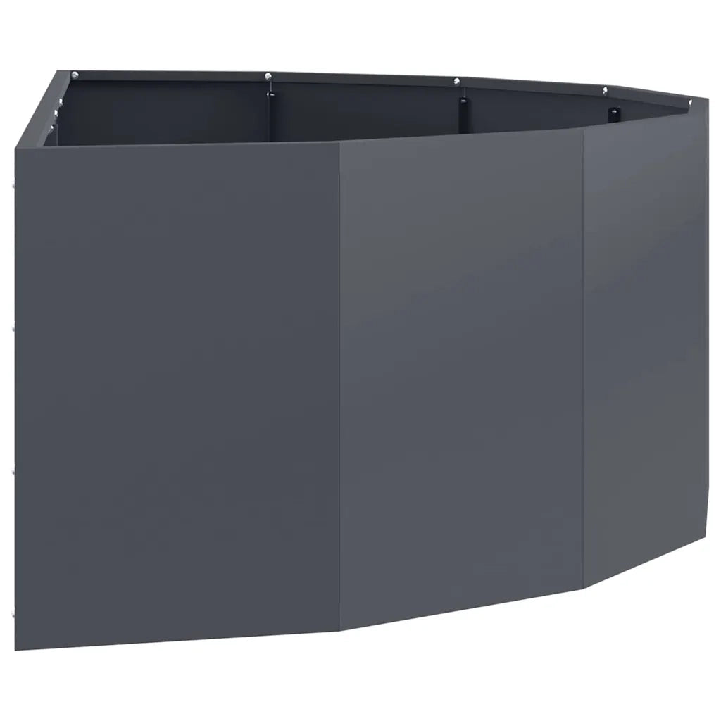 Fioriera-Vaso-Contenitore per Piante Antracite 120 x 60 x 35 cm Acciaio