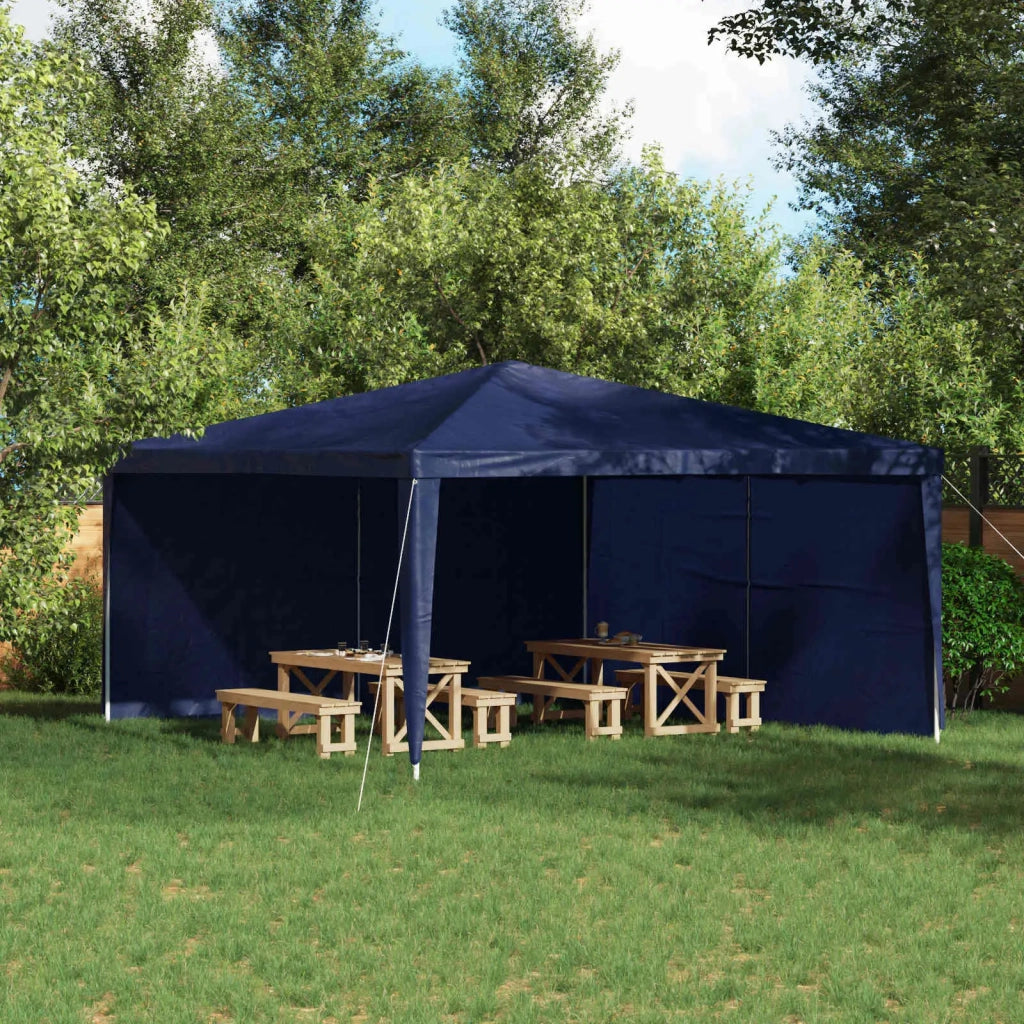 Parete per tenda da festa 2 pz Blu 400 x 195 cm PE e Acciaio CFW5672790