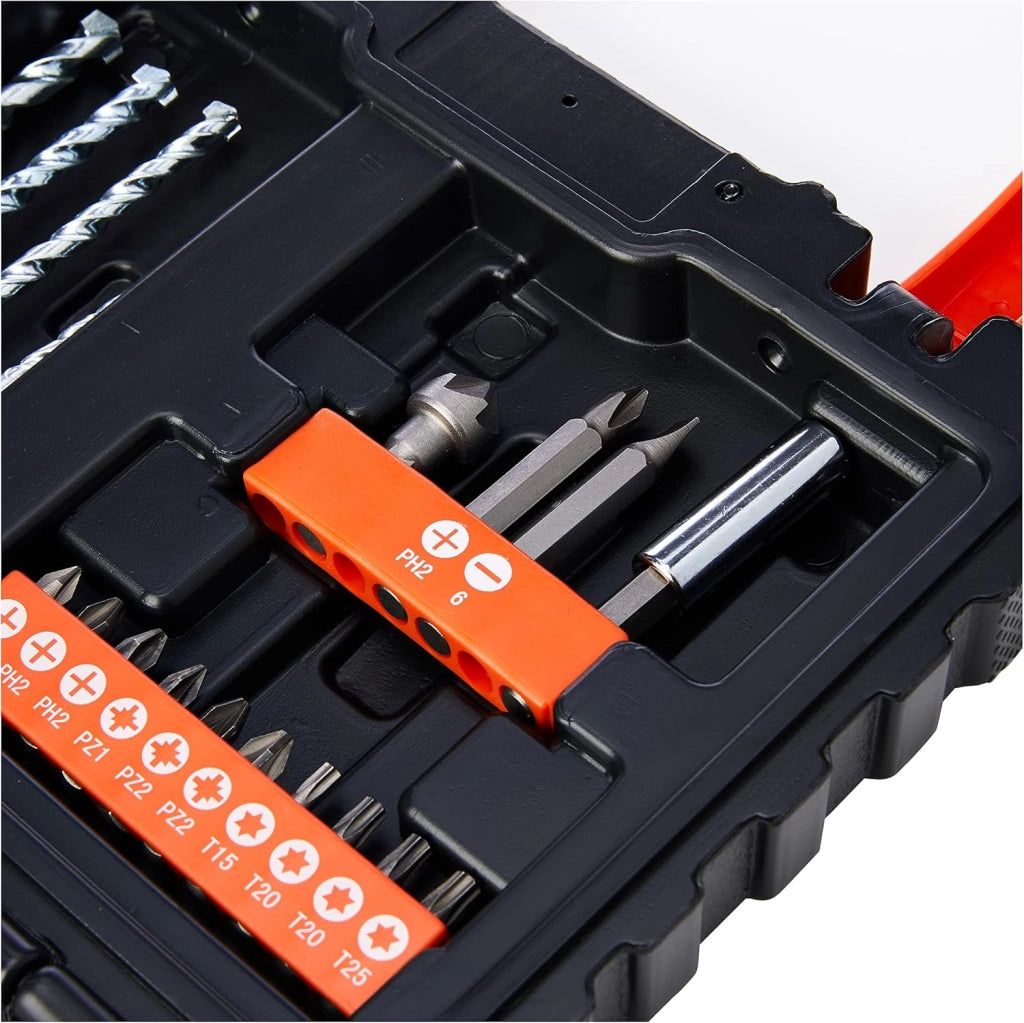 Set 31 pezzi per forare ed avvitare con punte,inserti,porta inserti BLACK+DECKER