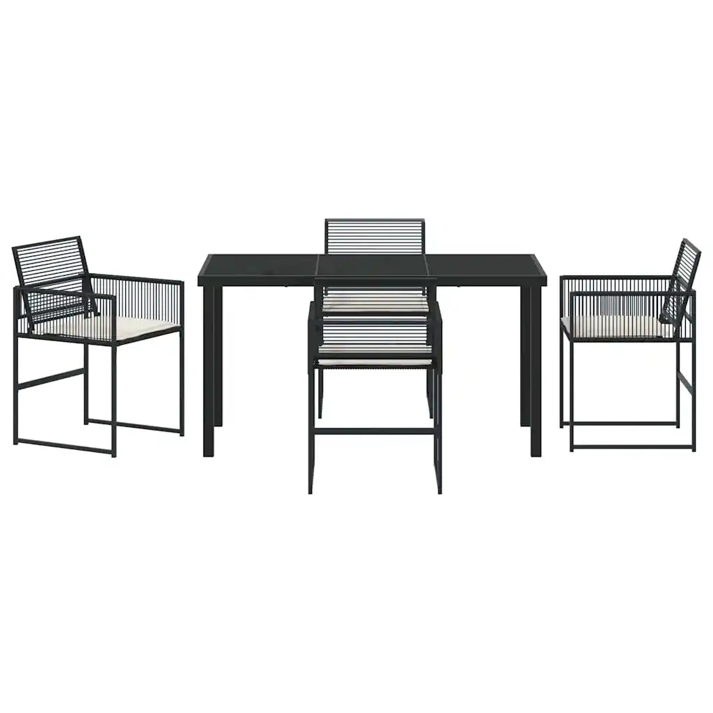 Set da Pranzo per Giardino 5 pcs Nero