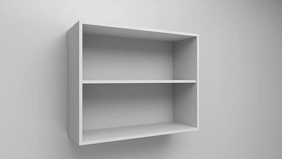 Pensile Cucina  in Legno Nobilitato Bianco Frassino, Mobile Alto con 2 Ante, Pensile Componibile Moderno Made in Italy (H72XL70XP33cm)