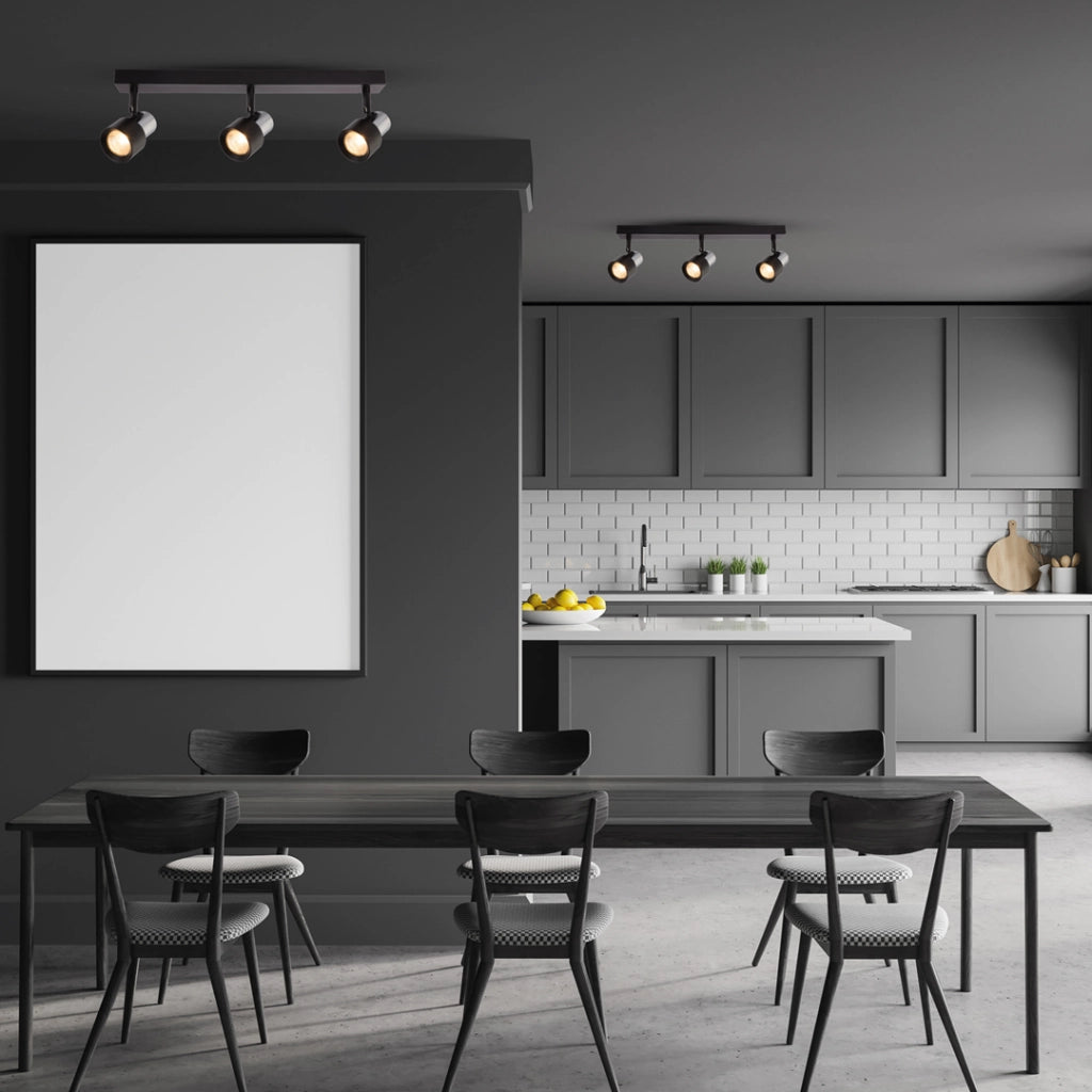 Plafoniera barra nera 3 spot orientabili GU10 10W Cino