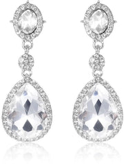 Orecchini Clip-on con Pailletti - Eleganti Appesi - 4 cm - Per Signore - Matrimonio/Festa di Compleanno