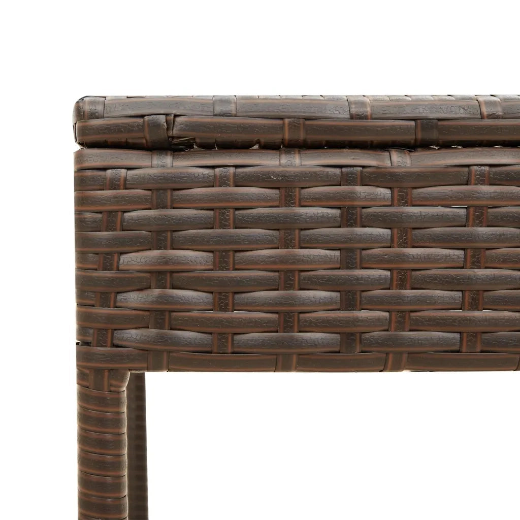 Lettino Prendisole con Baldacchino e Tavolo Marrone Polyrattan 368198