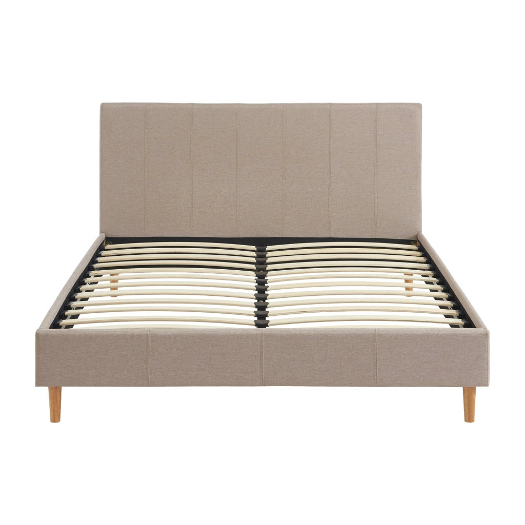 Struttura letto con rete a doghe e testiera 140x190cm, tessuto