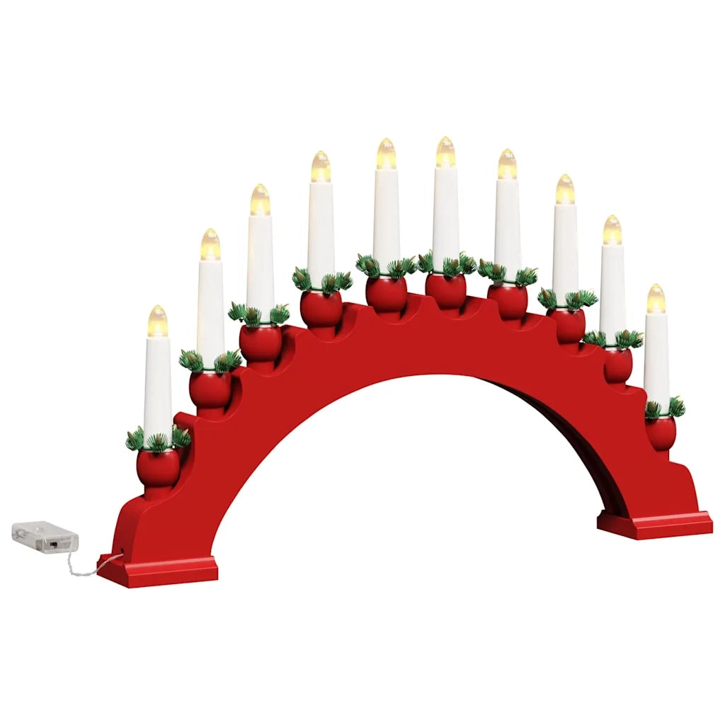 Arco di Candele di Natale con 10 Candele LED 3 pcs Rosso 42019712