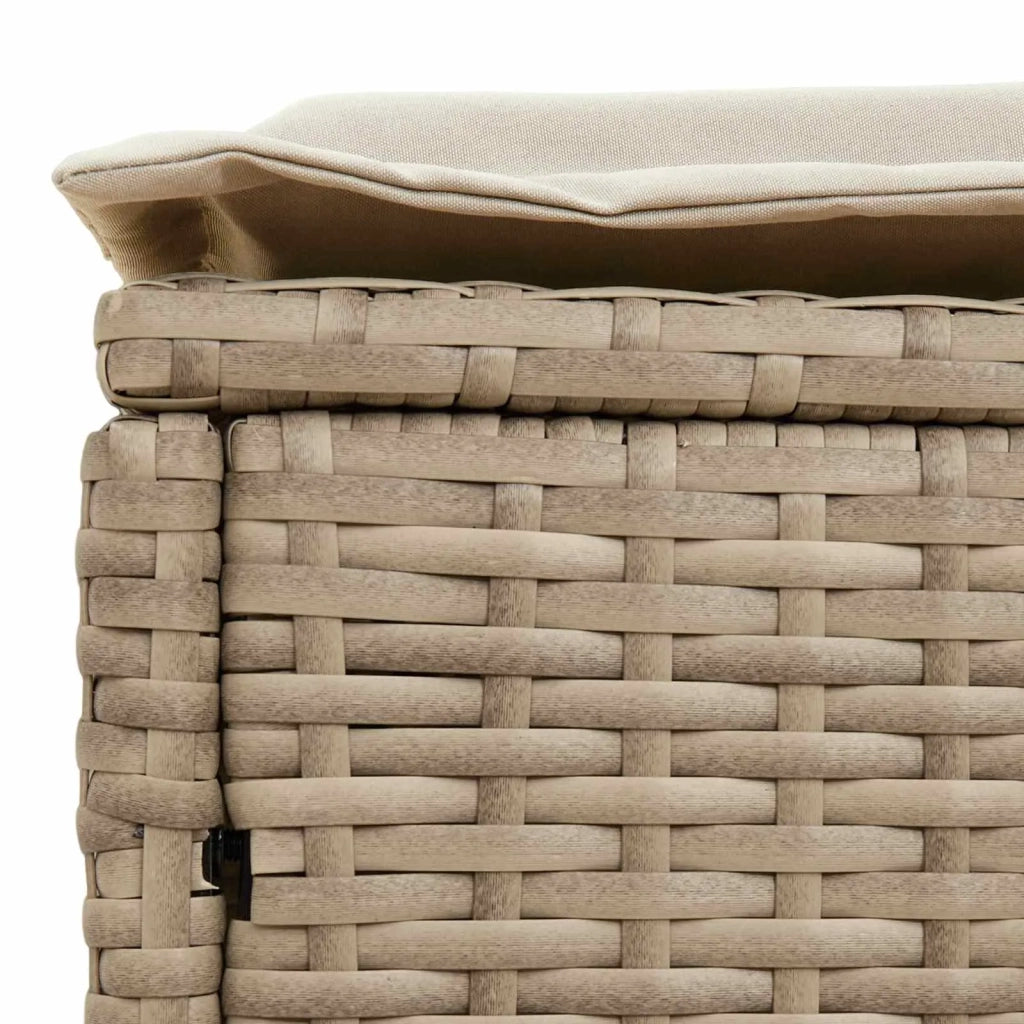 Sedia da giardino-Poggiapiedi da Giardino Beige e Crema 80 x 38 x 42 cm