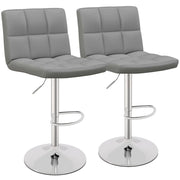 Set di 2 sgabelli da bar girevoli 42,5 x 43 x 96,5-116,5 cm comfort ergonomico design elegante in similpelle grigia 20_0012541
