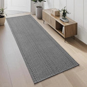 Tappeto di Passaggio - Pavimento di Cottura - Uso Interno - Antiscivolo Cotone - 60 x 180 cm - Grigio