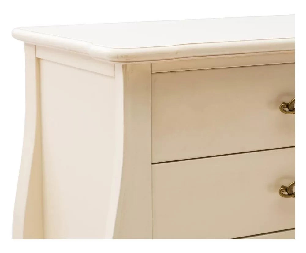 Cassettiera 7 cassetti in legno shabby avorio l.80 x p.47 h.138 - Mobili 2G