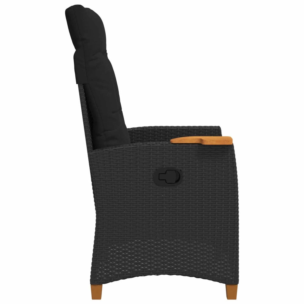 Poltrona reclinabile con tavolino Nero 62 x 64 x 112 cm