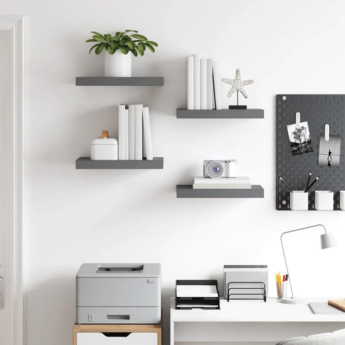 Scaffali a Parete 4 pz Grigio Lucido 40x23x3,8 cm in MDF cod mxl 33116
