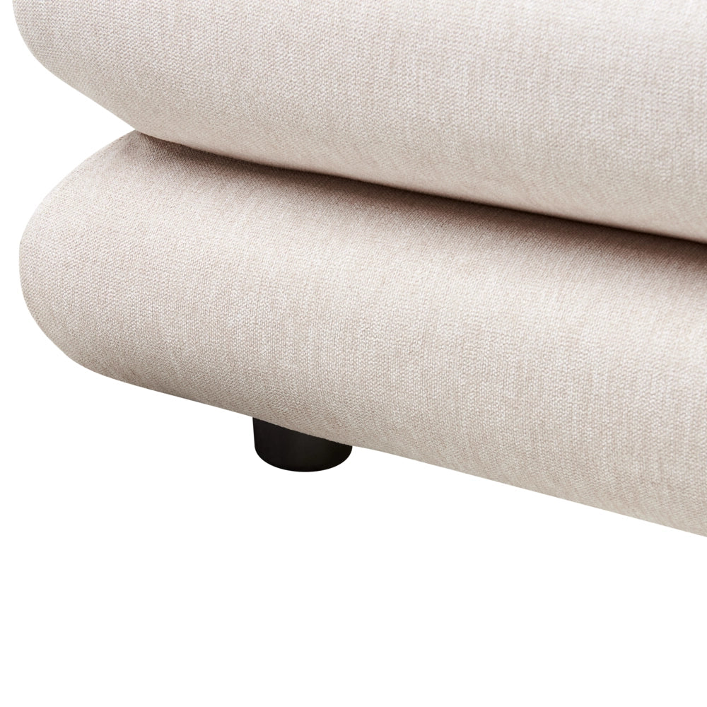 Letto ad acqua imbottito in tessuto con gambe nere con testata e rete beige chiaro mobili da camera 160 x 200 cm