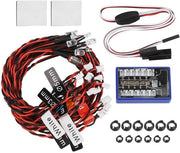 Pulsante a distanza per illuminazione di segnalazione - 12 LED - Adatto per auto RC - Facile da utilizzare - Modi di lampeggio realistici - Regolazione flessibile