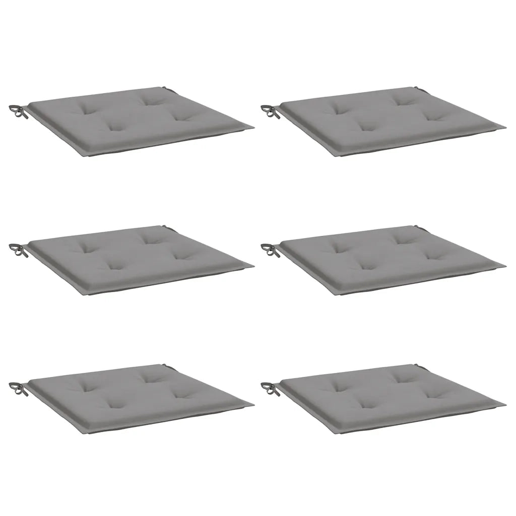 Cuscini per Sedia 6 pz Grigi 40x40x4 cm in Tessuto Oxford 314005