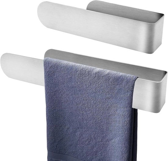 Accessorio per la doccia a doppia estensione in acciaio inossidabile - asta per asciugamano autoadesiva - 20 cm + 30 cm.