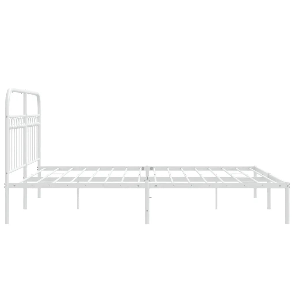 Giroletto con Testiera Metallo Bianco 150x200 cm 376651