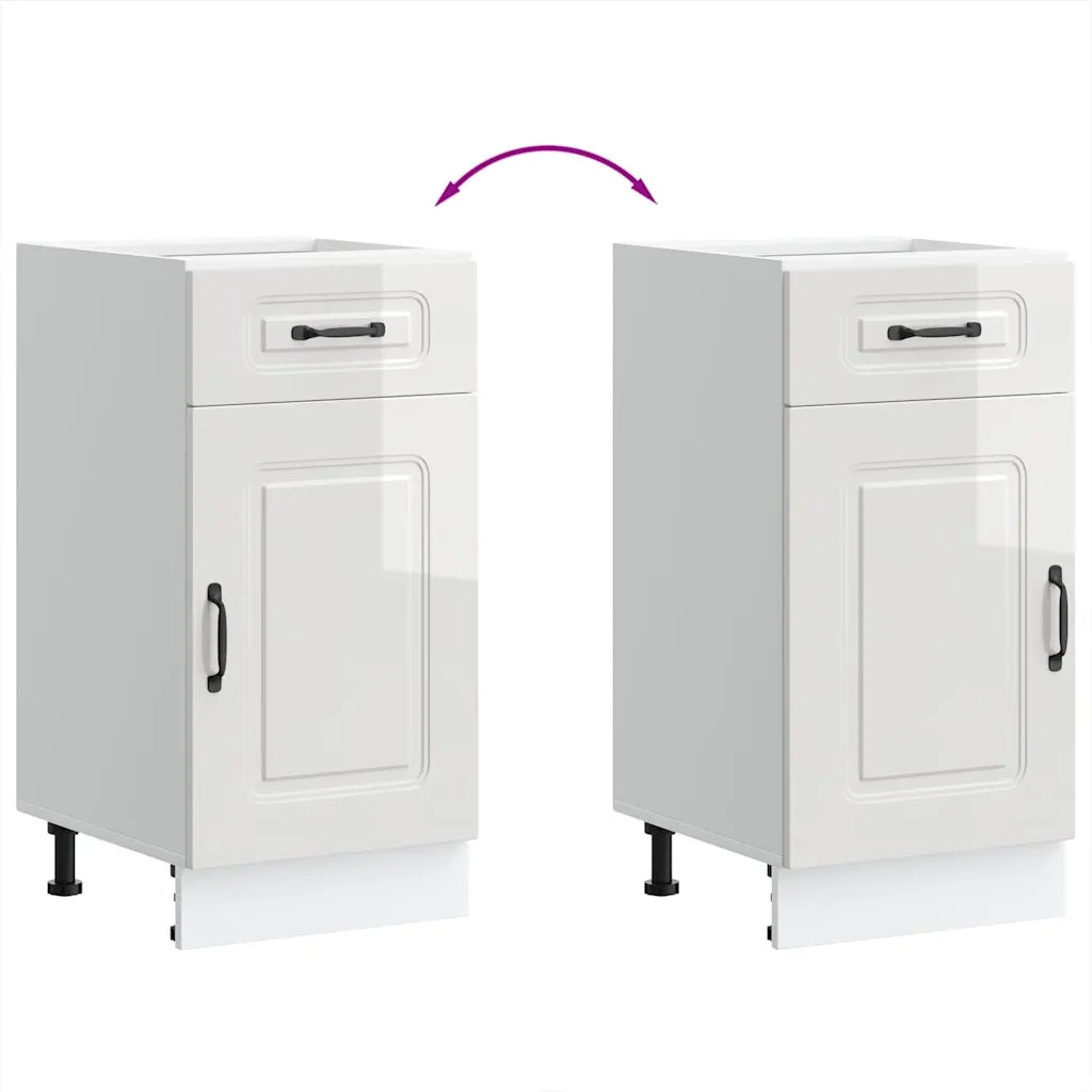 Base da Cucina Kalmar Bianco Lucido in Legno Multistrato 853469