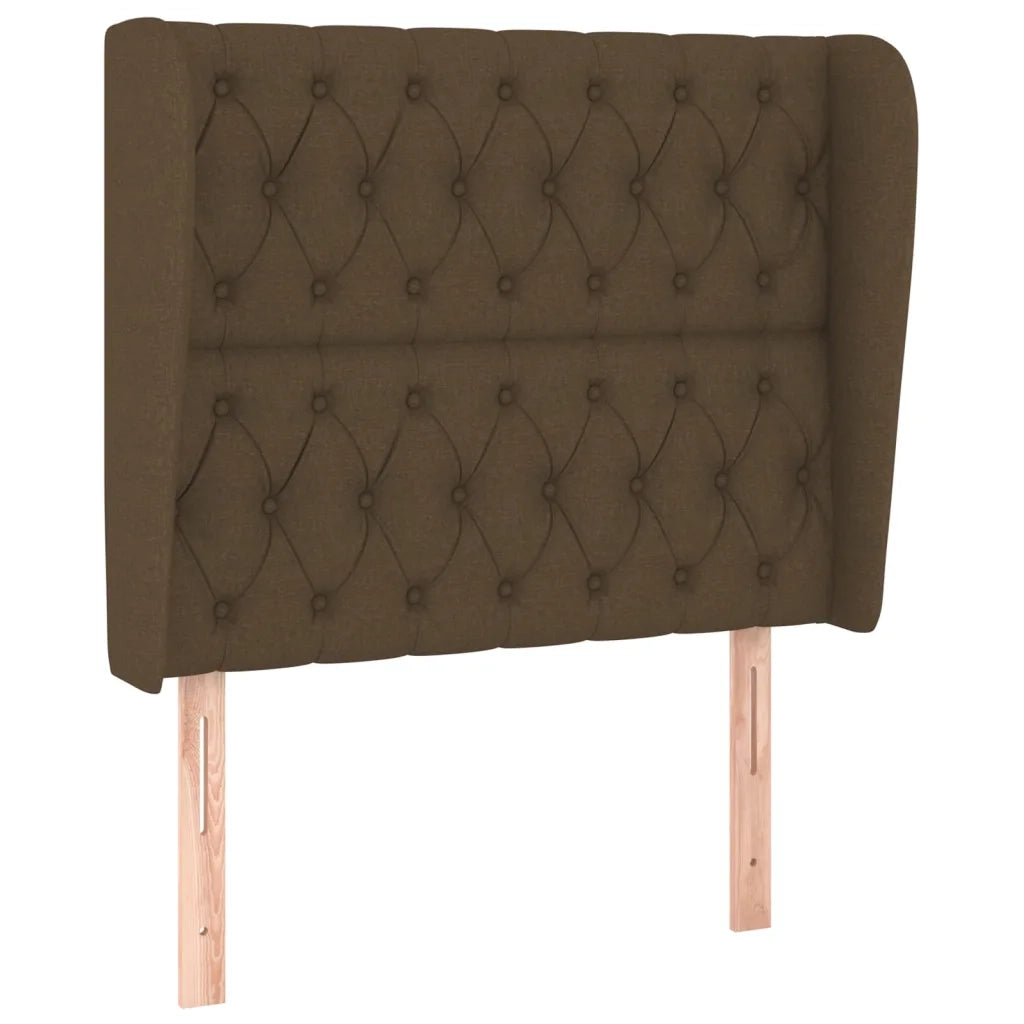 Testiera ad Orecchio-Testata con Orecchie Marrone Scuro 103x23x118/128 cm in Tessuto 706558