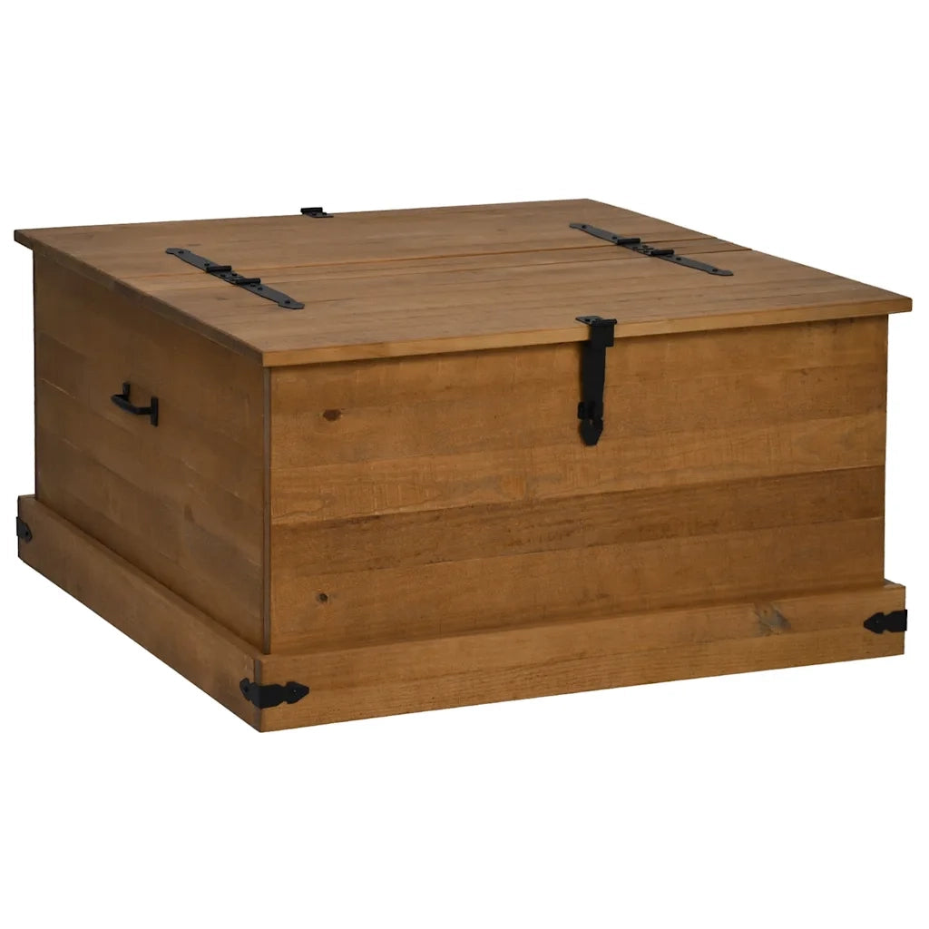 Cassapanca-Baule-Armadietto contenitore HALDEN 91x91x47 cm in Legno Massello di Pino