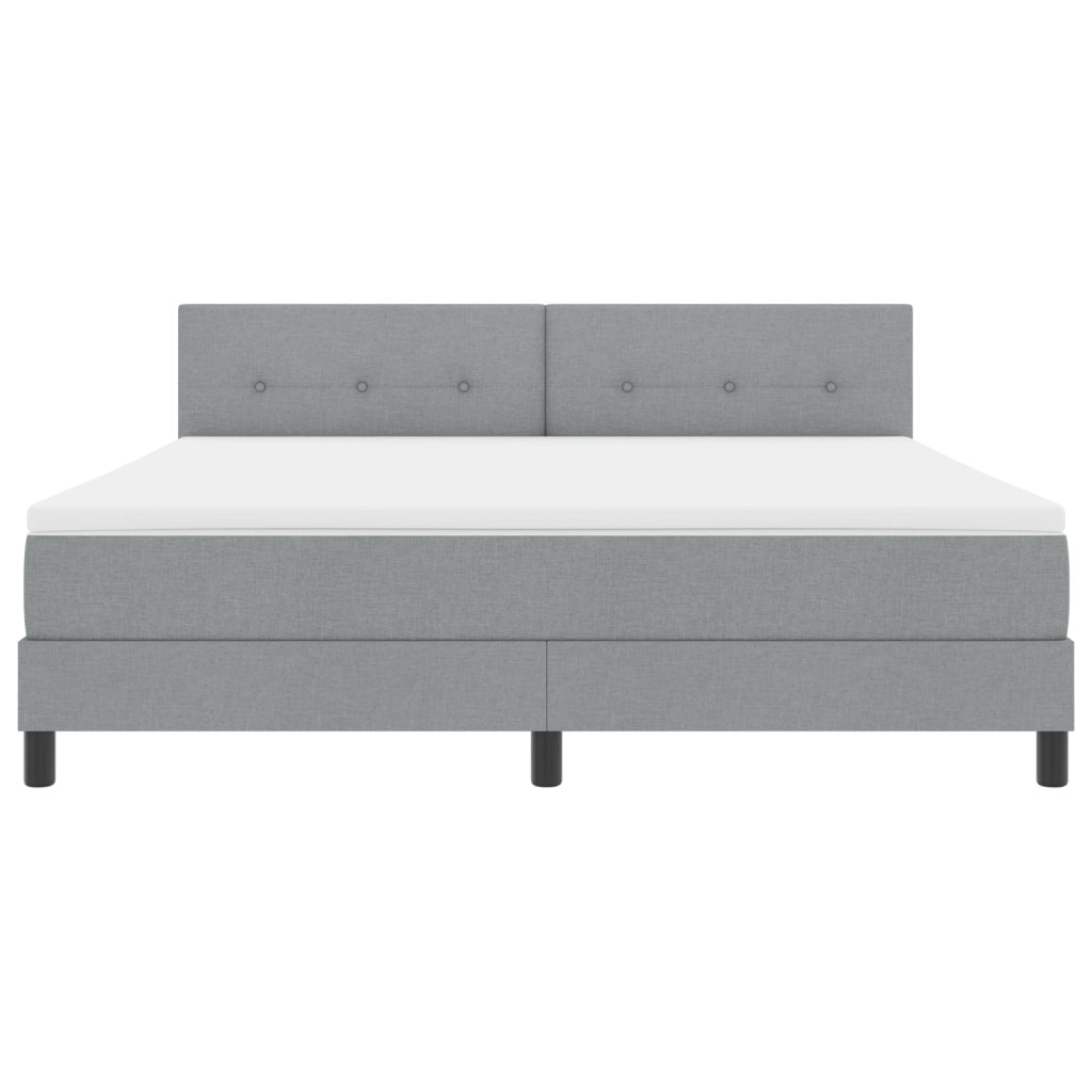 Letto con Box Spring di con Materasso e LED Grigio Chiaro 180x200 cm Tessuto