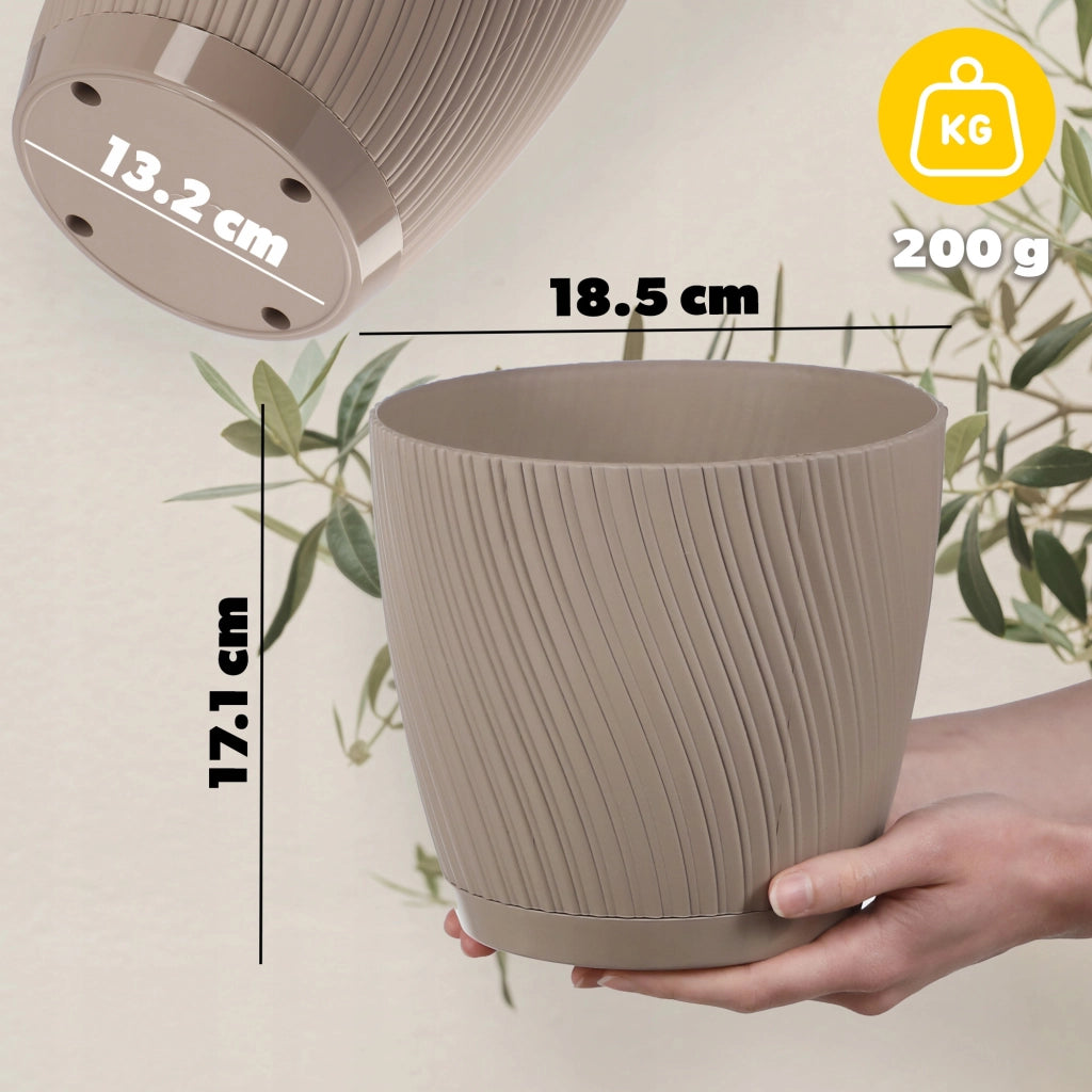 Vaso da fiori KADAX con supporto, coperchio, ciotola rotonda, 19 cm, marrone