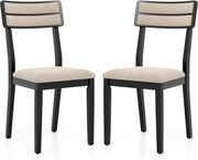Set di 2 sedie per sala da pranzo, sedia da cucina moderna senza braccioli con seduta e schienale alto imbottiti, pattini antiscivolo, per cucina, sala da pranzo, soggiorno (nero)