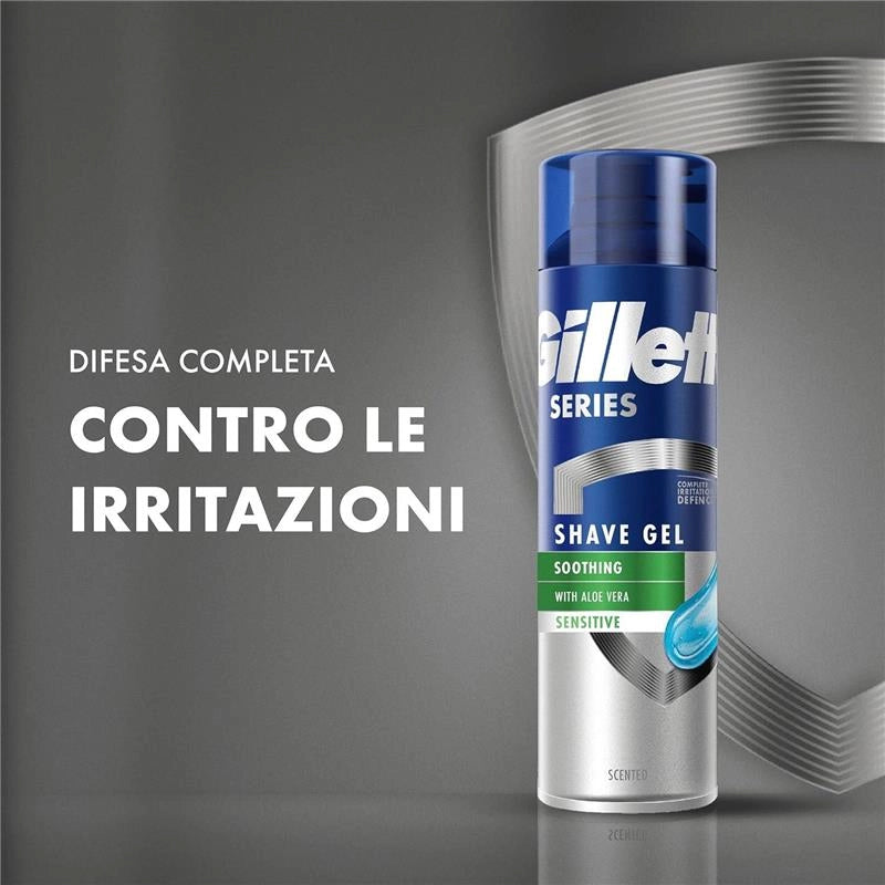 GILLETTE SERIES GEL DA BARBA LENITIVO CON ALOE VERA 200 ML
