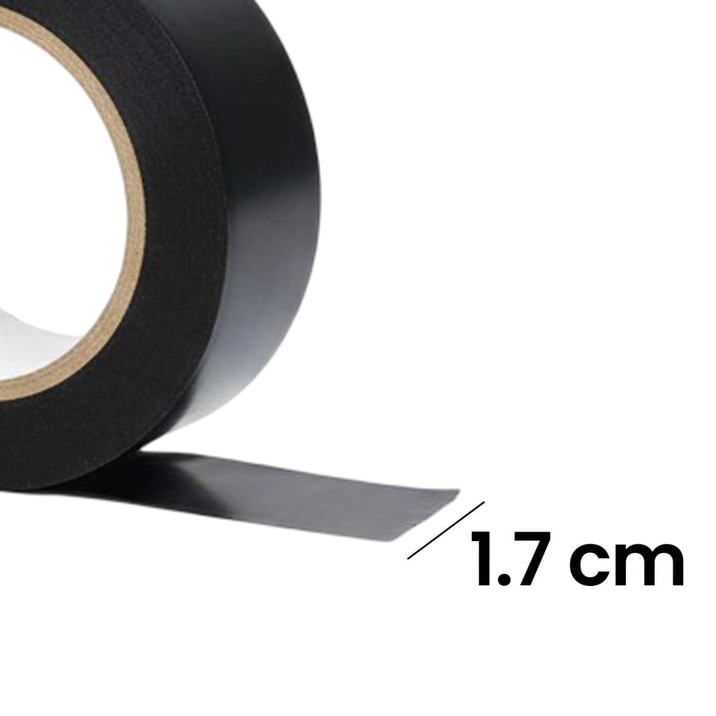 Set di 3 Nastri Adesivi Isolanti Elettrici 1,7cm x 6,4m Resistenti e Flessibili Nero Avizar