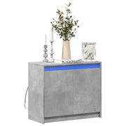 Credenza con LED-Buffet-Armadio da cucina Grigio Cemento 72x34x61 cm Legno Multistrato