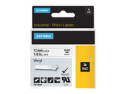 DYMO Rhino etichette industriali in vinile autoadesive / rotolo da 12 mm x 5,5 m / stampa nera su bianco