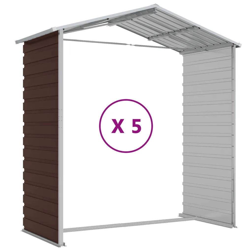 Casetta da giardino marrone 191x470x198 cm in acciaio zincato 3188268