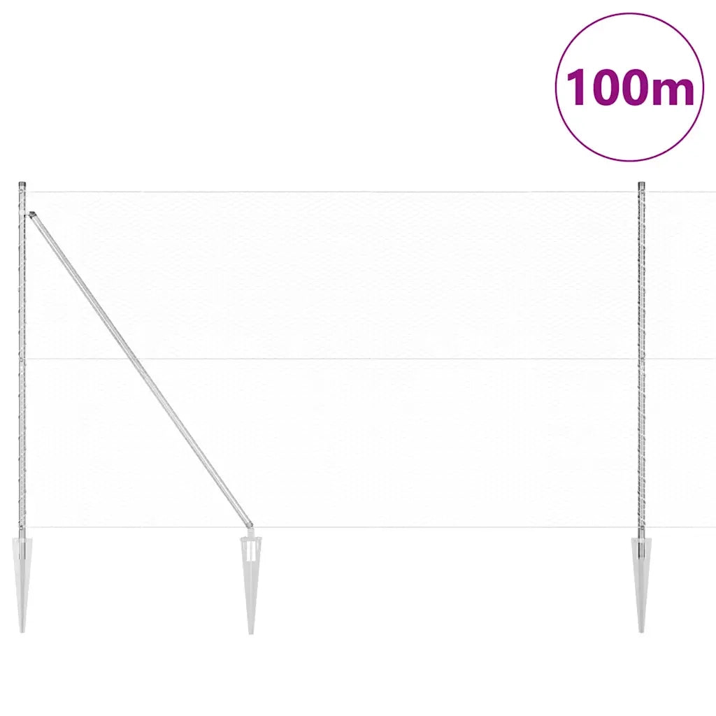Palo della recinzione Argento 100 x 1,6 m (rete da 25 mm)