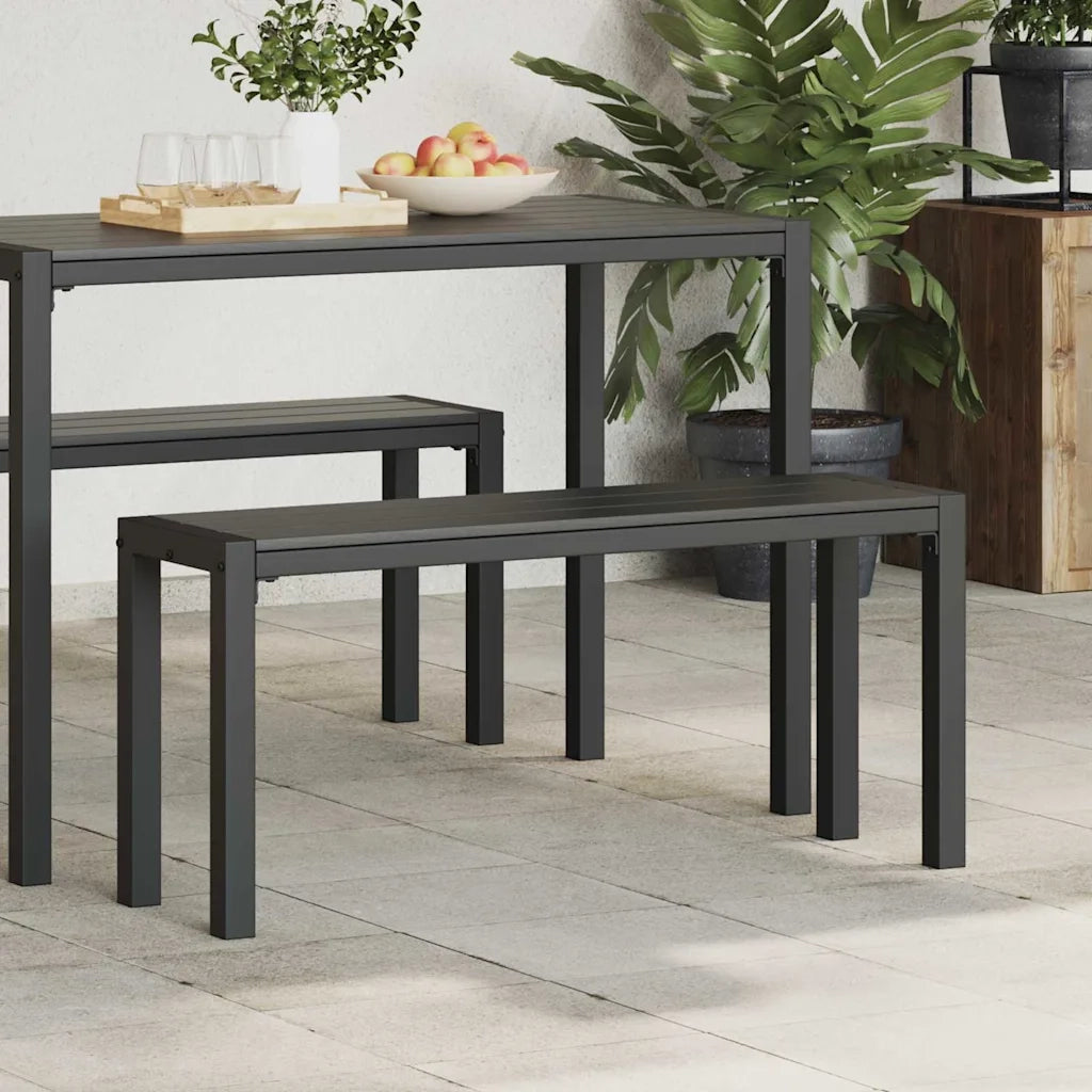 Panchina da giardino Nero 100 x 28 x 45cm Acciaio 42001771