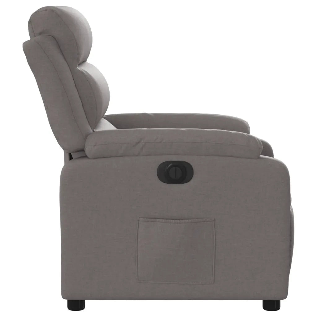 Poltrona | Sedia Relax Elettrica Reclinabile Tortora in Tessuto