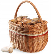 Cesto in vimini KADAX per funghi, spesa, picnic, frutta, vimini, grande, ecologico