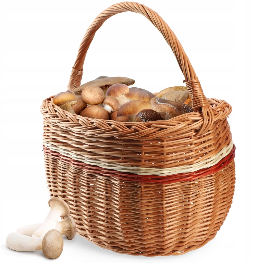 Cesto in vimini KADAX per funghi, spesa, picnic, frutta, vimini, grande, ecologico
