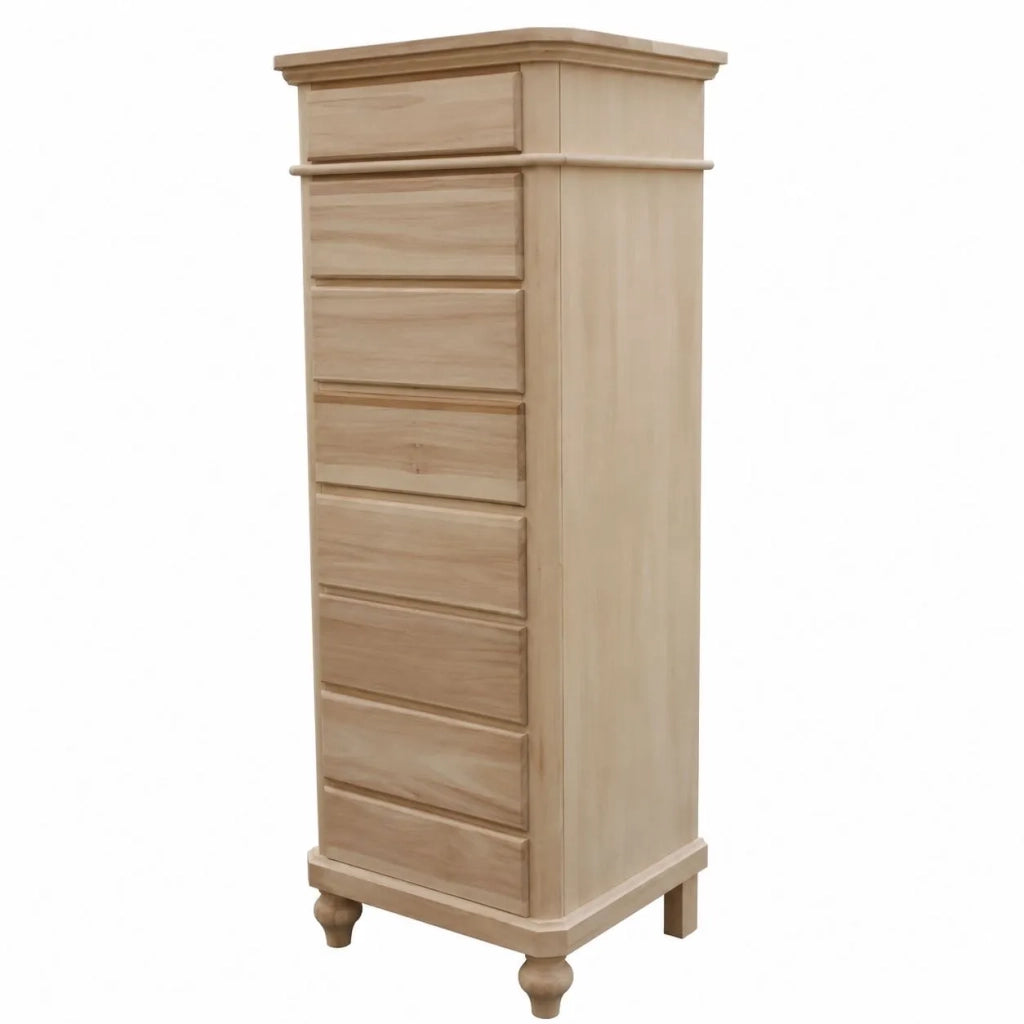 Cassettiera in legno 8 cassetti grezzo l.55 p.45 h.149 (707) - Mobili 2G