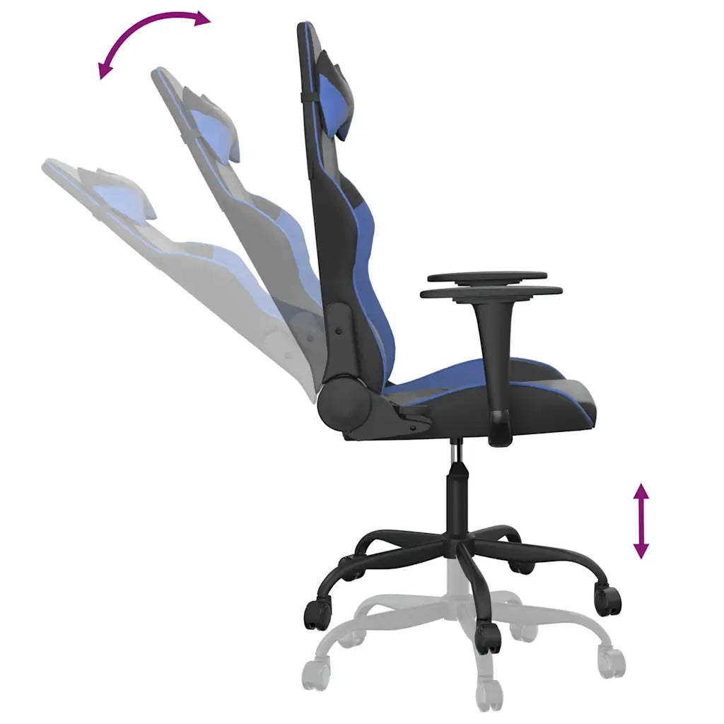 vidaXL Sedia da Gaming Nera e Blu in Similpelle